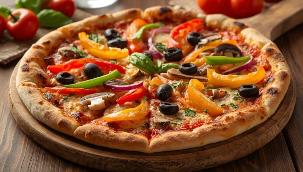 Pizza végétarienne Domino's avec légumes frais - alternative sans viande pour respecter ses choix alimentaires