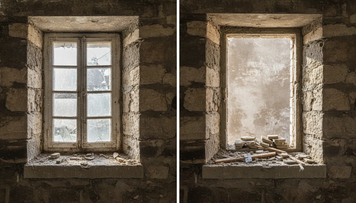 Comparaison entre une pose en rénovation sur ancien dormant et une dépose totale du cadre